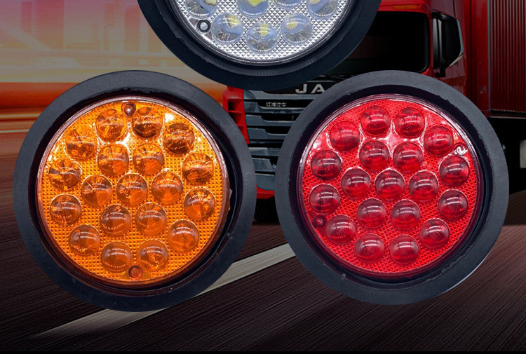 Trailer Truck Tail Light 24V Cimc Bowl Light Round Brake Light Turn Signal Reversing Light Anti-Rear Collision Light