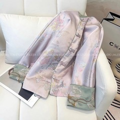 新中式外套女短款2025秋冬新款设计感小众高级感刺绣宋锦国风上衣