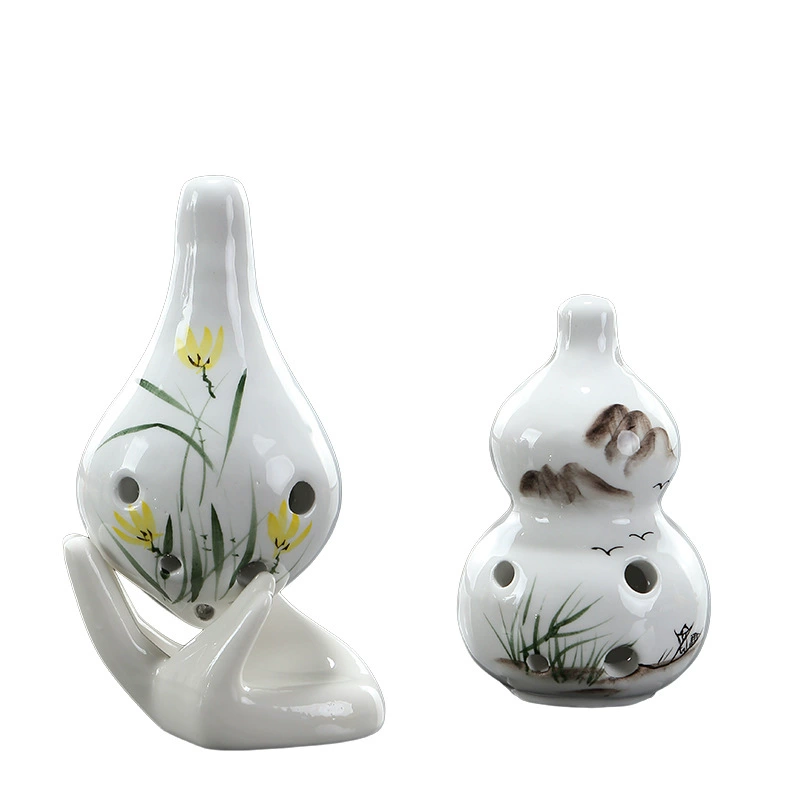 Керамические украшения 6 Kong Chu Xuexue Intro Flute Blowing Song Performing Ocarina Gift Scenic Spots Jewelry Porcelain Porcelain Porcelain