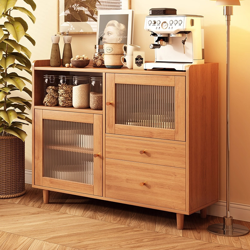 Japanese-Style Sideboard Integrated Wall-Mounted Home Tea Cabinet Storage Cabinet Living Room Side Cabinet Coffee Machine Bar Cabinet