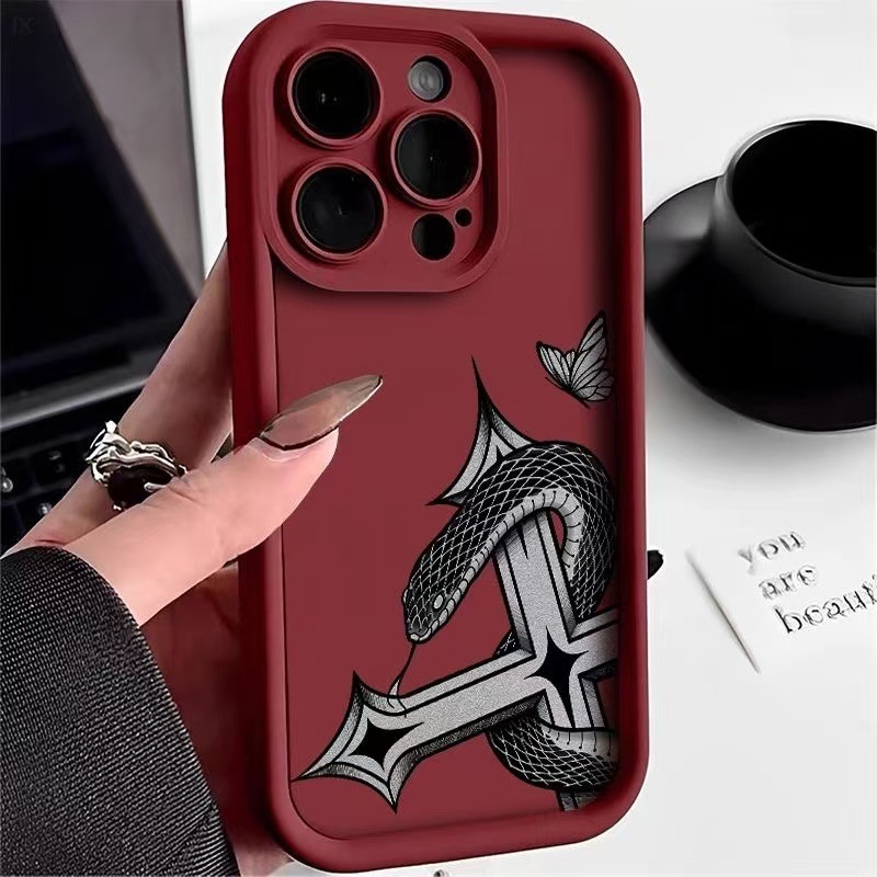 Nueva serpiente para iphone16pro funda para teléfono móvil Apple 15 anti-caída 14 cruz 13promax Europa y América 12x