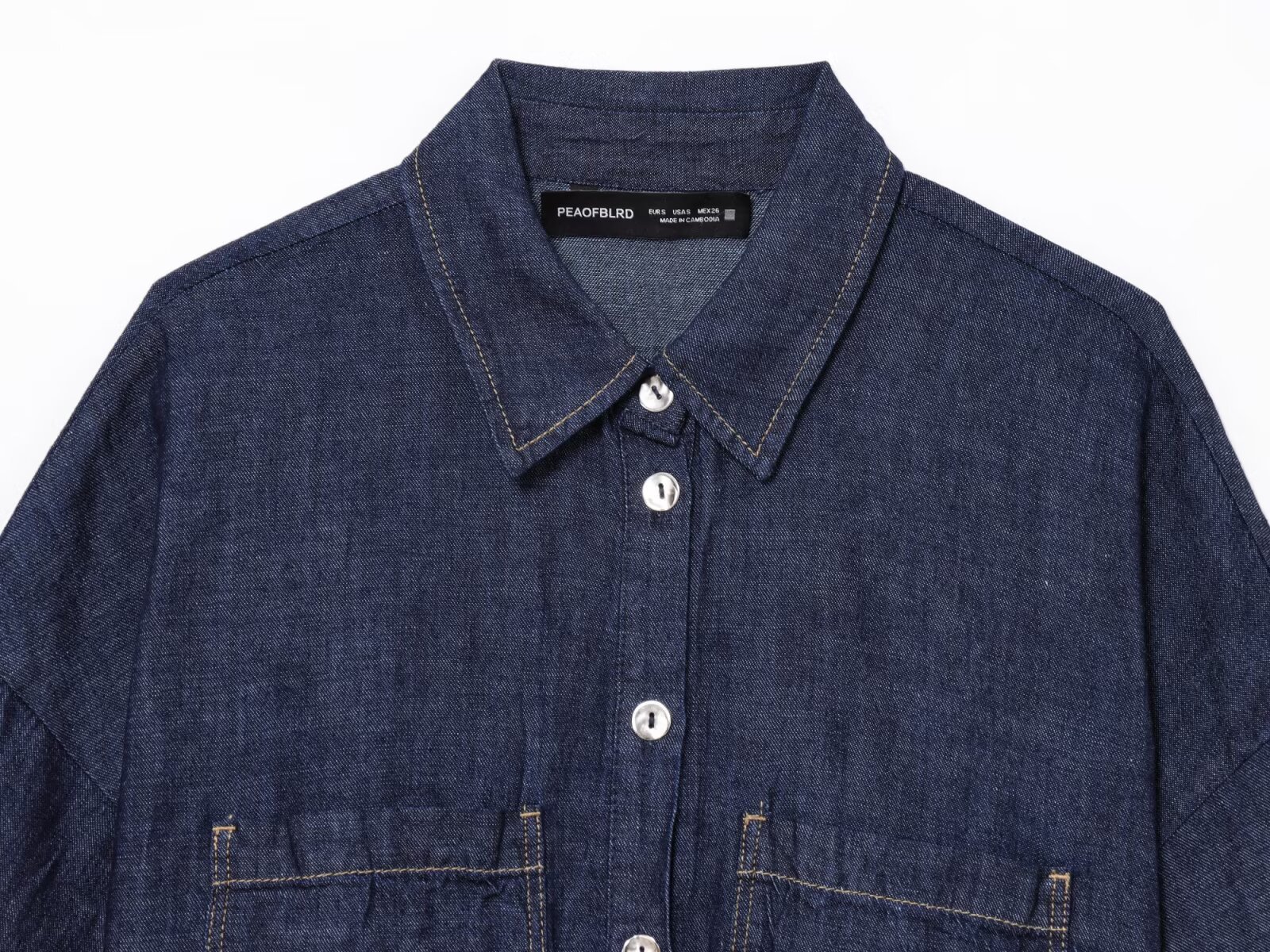 Cross-border European American Women's Fashion Bestseller: Casual And Stylish Denim Blend Shirt With_ecoleips.com