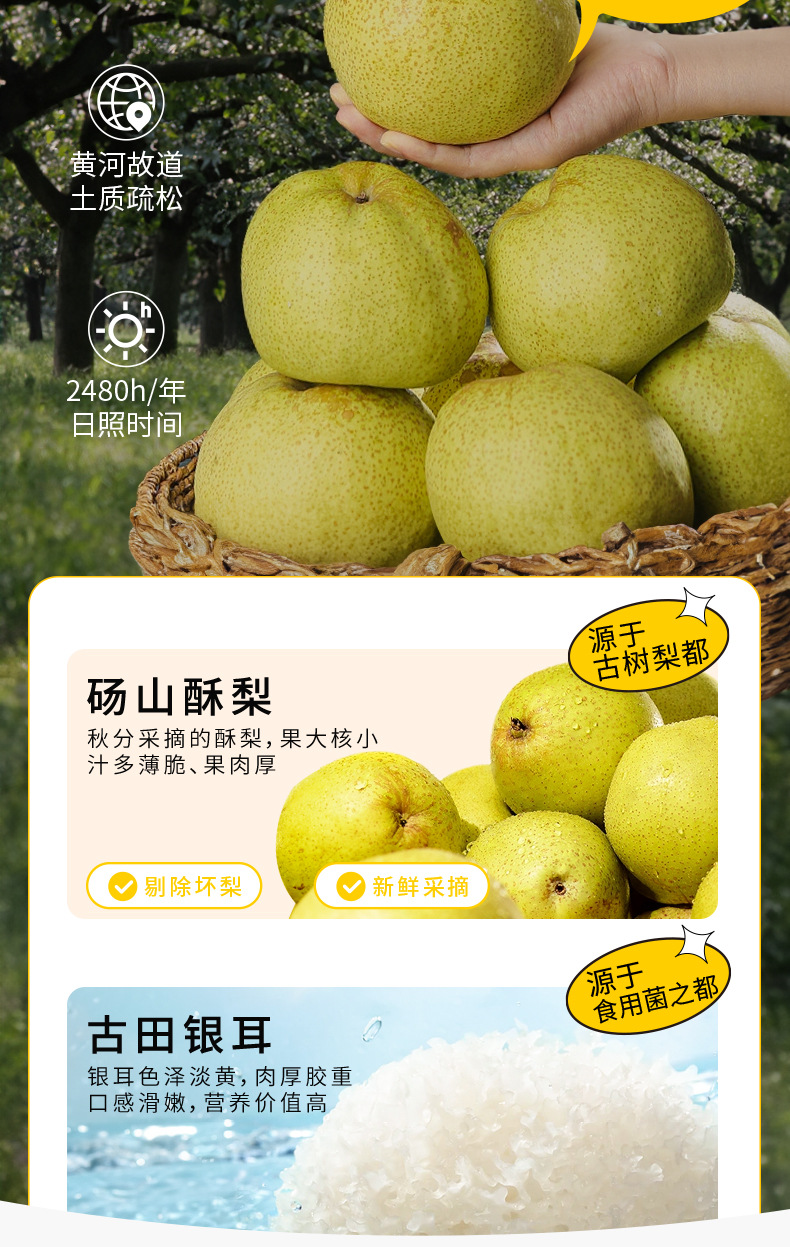 Ready to Eat Rock Sugar Baked Pear with Snow Fungus 258g Bowl Chinese Herbal Dessert quality and texture