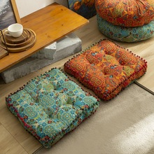 椅垫坐垫地上民族风复古加厚地板客厅卧室棉麻布艺坐垫方形软垫子