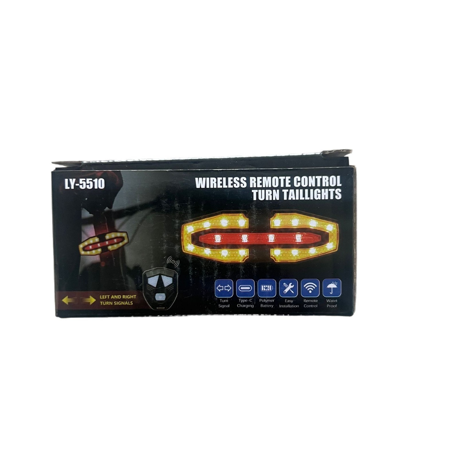 Nuevo solar control remoto inalámbrico bicicleta luz de dirección correa de señal buzina de noche derecha y derecha luz trasera de advertencia de dirección