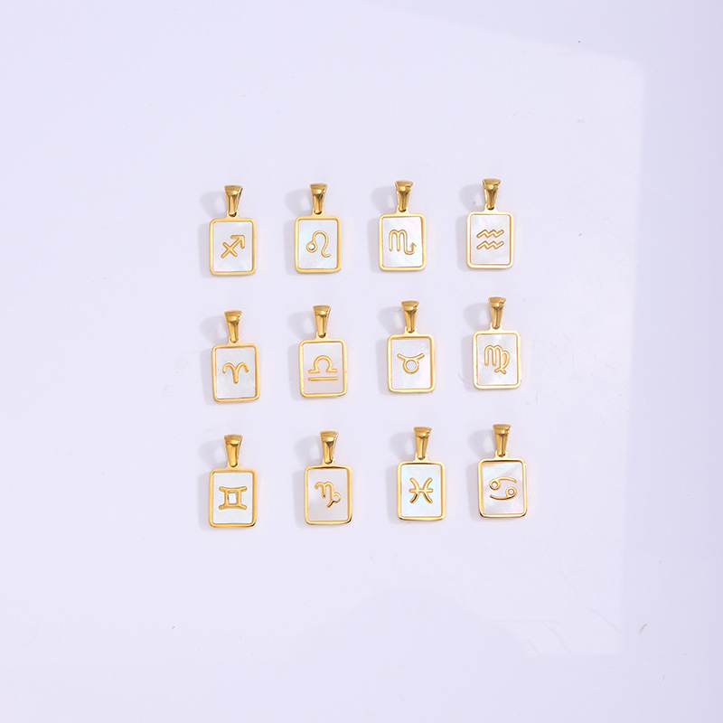 Acero de titanio transfronterizo simple 12 colgante de collar constelación mujeres Europa y América 18K universal conchas constelación colgante accesorios