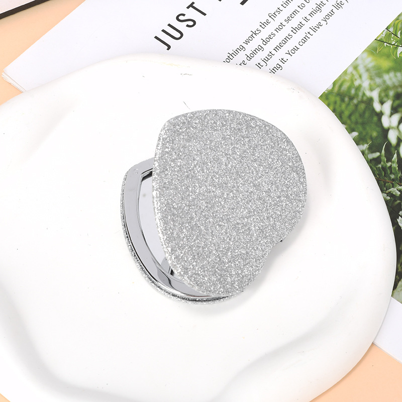 Espejo pequeño de amor de alto valor con mini dormitorio de estudiante espejo plegable de doble cara espejo de maquillaje portátil redondo