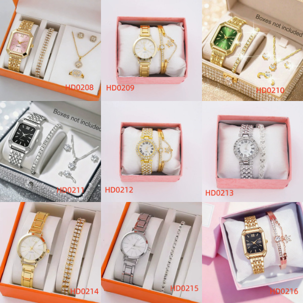 Trendy Best-Selling Roman Numeral Luxury Diamond-Studded Cuban Bracelet with Women's Watch Fashionable Hip-Hop Steel Watch