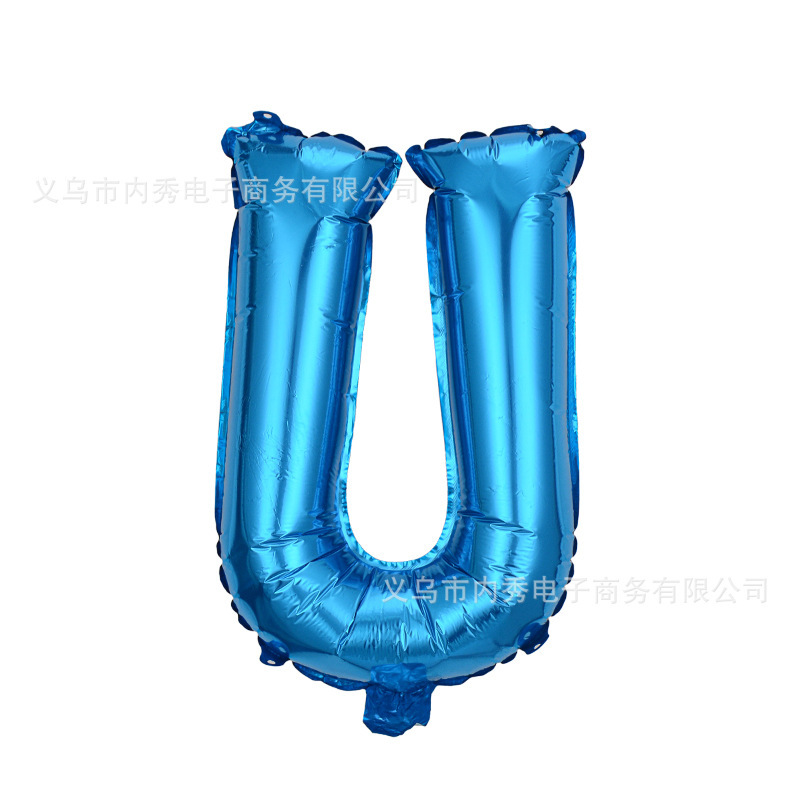 Globo de letra de película de aluminio de 16 pulgadas, versión americana en mayúsculas, cuerpo delgado, pinyin en inglés, decoración de caracteres, globo de papel de aluminio AZ al por mayor