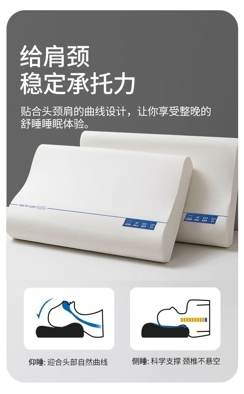 Memory foam pillow, B-type, with neck support