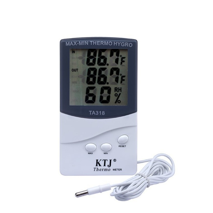 KTJ双显示温湿度仪 TA318立体式数显室内外电子温湿度计 外置探头