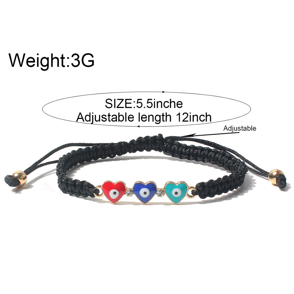 Fashion Heart Shape Eye Copper Inlay Zircon Bracelets 1 Piece