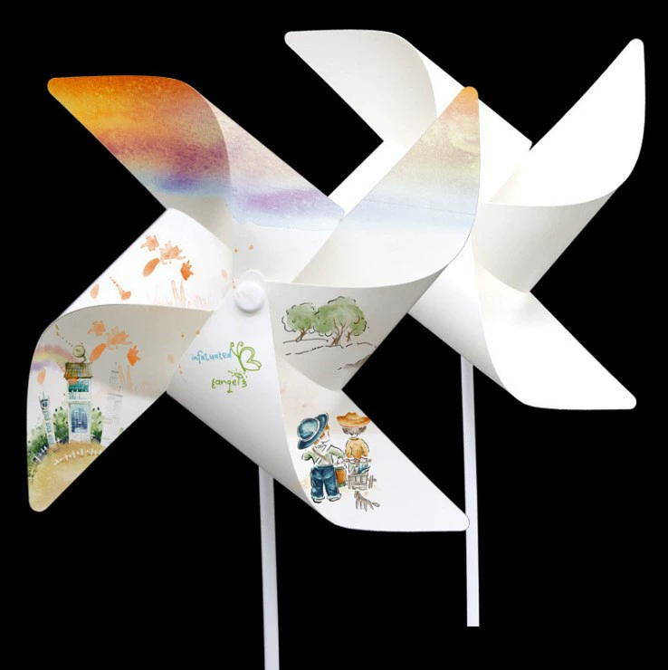 Школьный подарок для детей diy пустой цвет ветряная мельница на открытом воздухе детский сад рисование ветряная мельница спот ручной работы diy раскраска