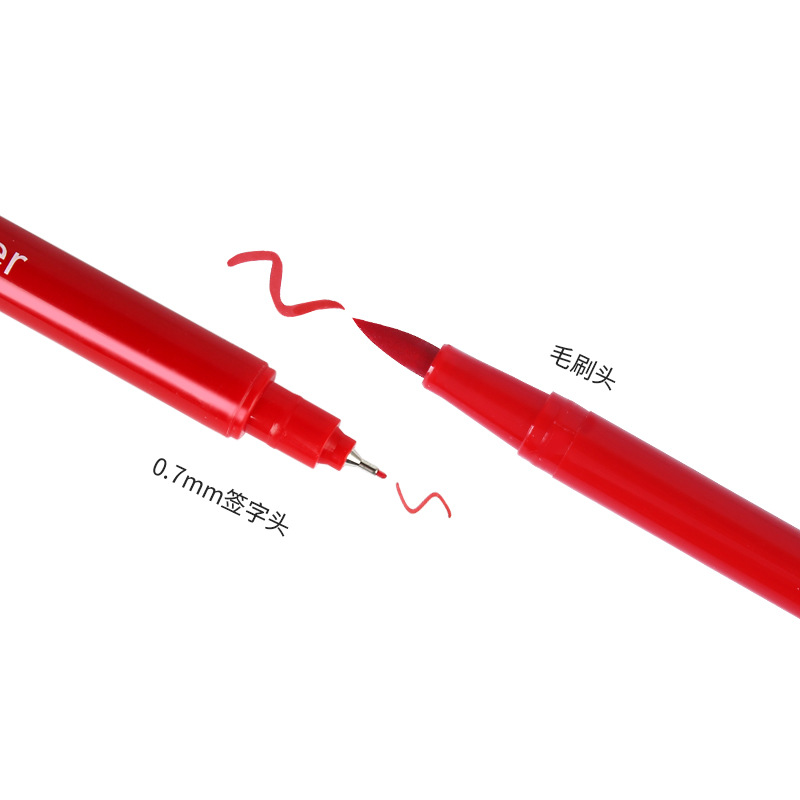 Suministro directo de fábrica nueva pluma de pigmento para hornear comestible de doble cabeza 0,7mm pluma firma cabeza cepillo pluma gancho pluma pintura