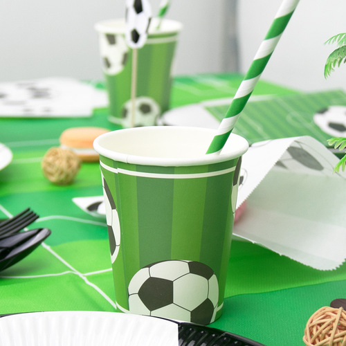 Football themed birthday party supplies for boys adult decoration layout disposable paper plates paper cups tablecloth invitation cards