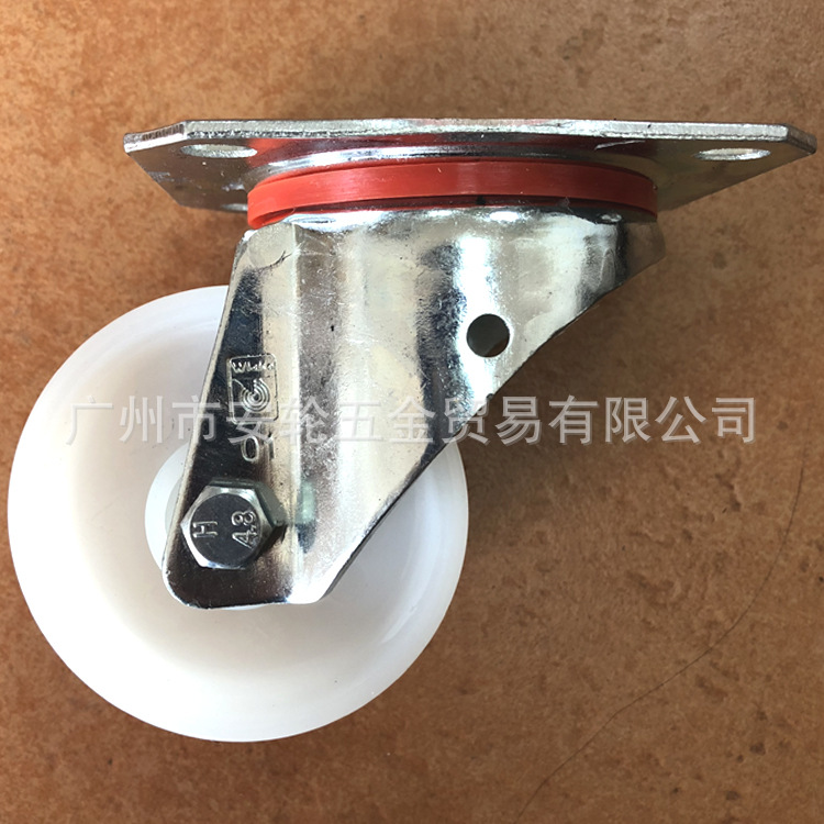 德国WICKE威卡欧式脚轮3寸尼龙万向轮80mm活动轮电镀锌支架131544