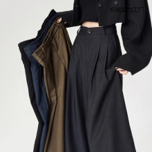 高级感西装裤女秋季2025新款松紧高腰显瘦宽松休闲垂感拖地阔腿裤