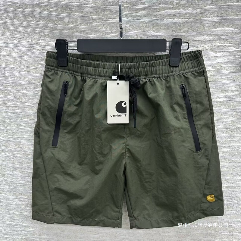 Cross-Border Carhartt Solid Color Drawstring Cargo Casual Shorts with Zipper Pockets in Black, Navy Blue, Army Green Cross-Border Carhartt Solid Color Drawstring Cargo Casual Shorts with Zipper Pockets in Black, Navy Blue, Army Green