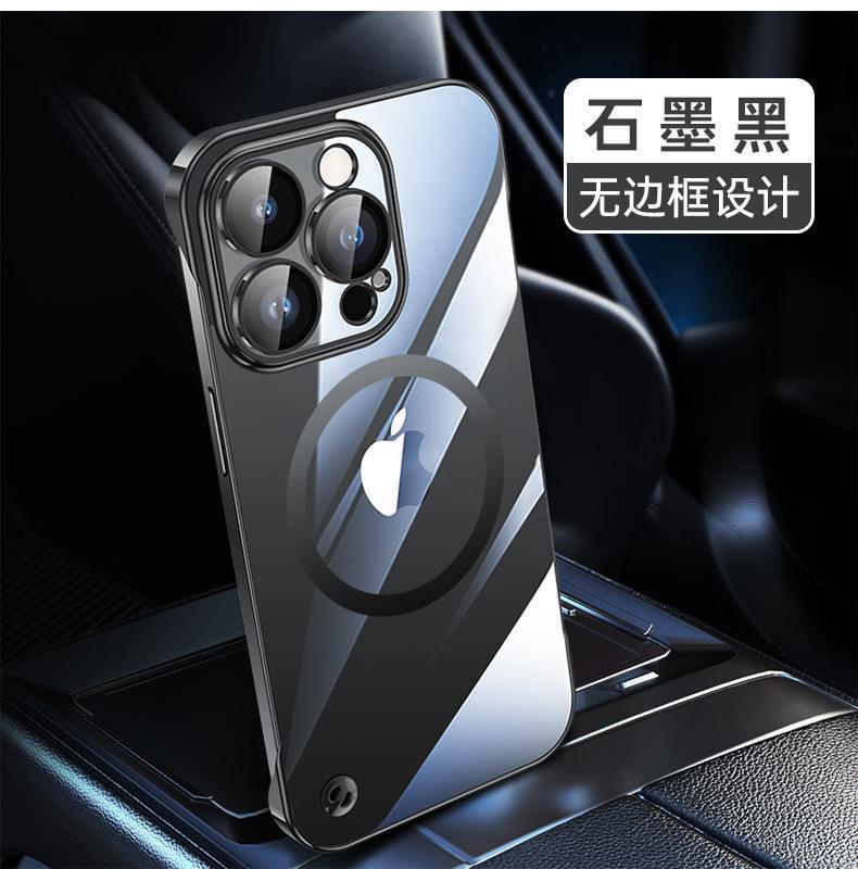 Aplicable iPhone16 PC galvanoplastia sin marco para teléfono móvil 15 transparente Apple 14 viene con película de lente carcasa dura todo incluido