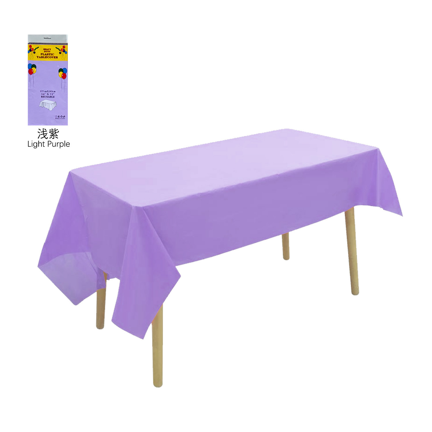 Mantel Desechable Rectangular 137 x 183 cm de Plástico PE para Fiestas