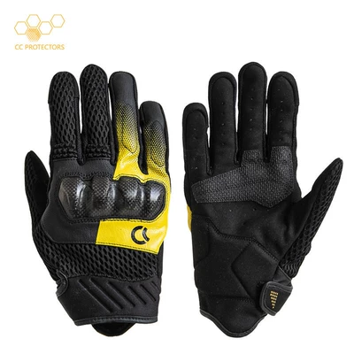 Motorcycle Safety Supplies: Riding Gloves Summer Mesh Breathable - yellowblack-s