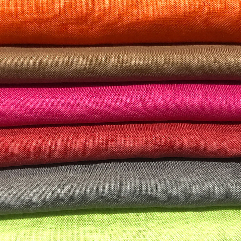 纯亚麻  101 纯亚麻 14*14麻布 染色布料  纯麻素色 净色麻面料