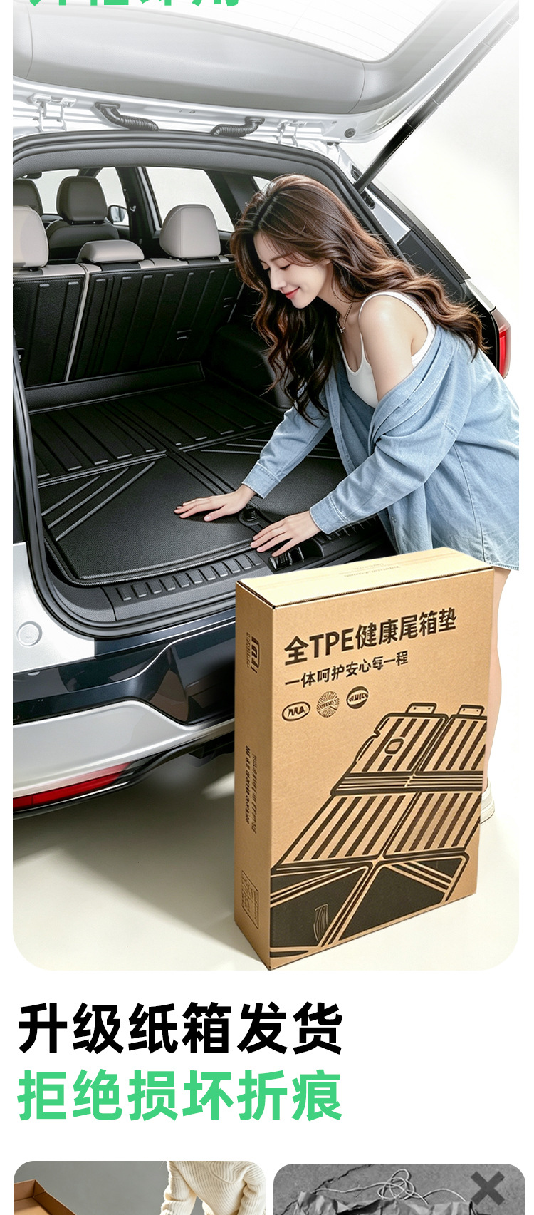 Suitable for 26 models of Haval Menglong PLUS, integrated TPE trunk mat, car anti-dirt mat, foot mat, trunk mat