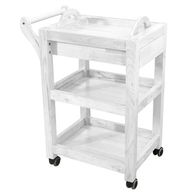 Estante de almacenamiento de carro de coche de belleza salón de belleza herramienta especial coche de madera maciza de tres capas salón de uñas salón de almacenamiento de coches