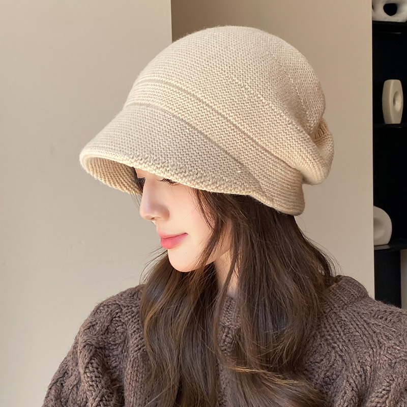 Gorro de punto para mujer otoño invierno cálido con orejeras_voghion.com