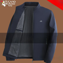 啄木鸟男士立领夹克春秋薄秋新款高端商务休闲中年爸爸夹克