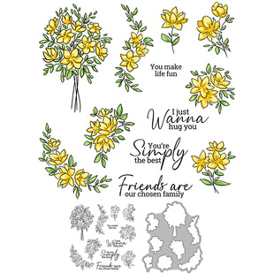 Original Design New Plant Flower Crown Transparent Silicone Seal Cutting Die Handbook Decoration Material DIY