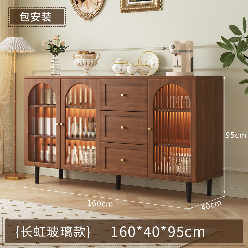 法式餐边柜现代简约藤编储物柜子家用餐厅茶水柜厨房收纳橱柜边柜|undefined