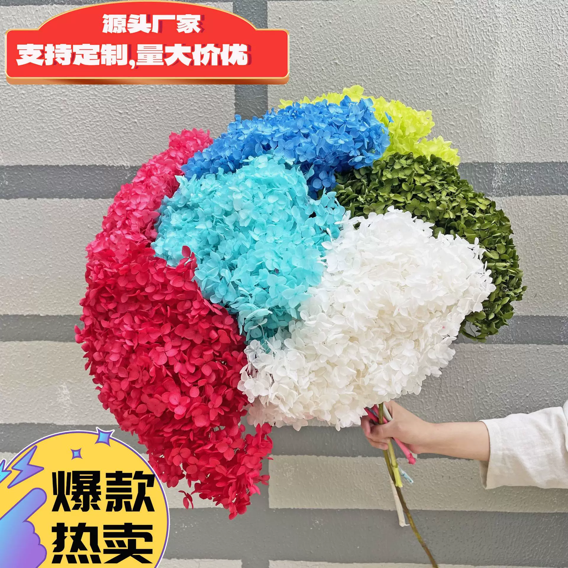 永生花单支安娜绣球安娜小叶绣球安娜贝拉绣球40色现货批发