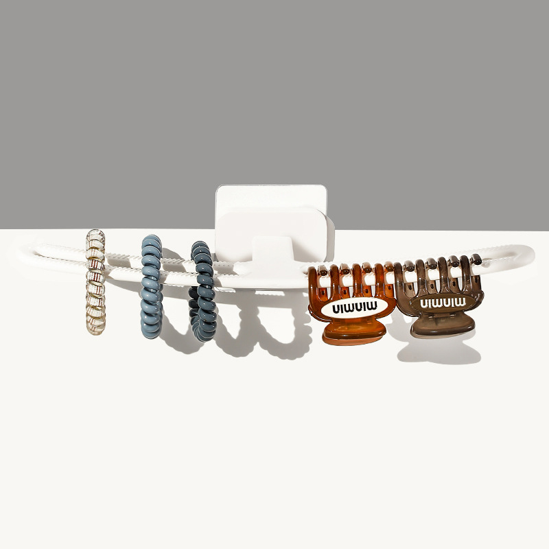 Wall-mounted Punch-free Hair Hoop Rack Household Hair Rope Hair Clip Storage Rack Children's Hair Rack Hair Ring Storage Rack Display Rack