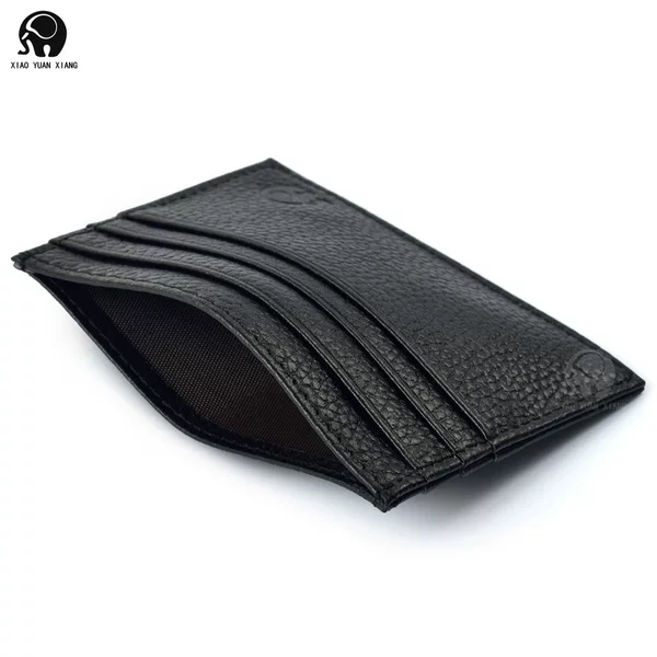 Small Round Elephant Small Wallet Universal Multi-coin Wallet Card Slot Small Card Bag Men's and Women's Card Bag Head Layer Cowhide Black