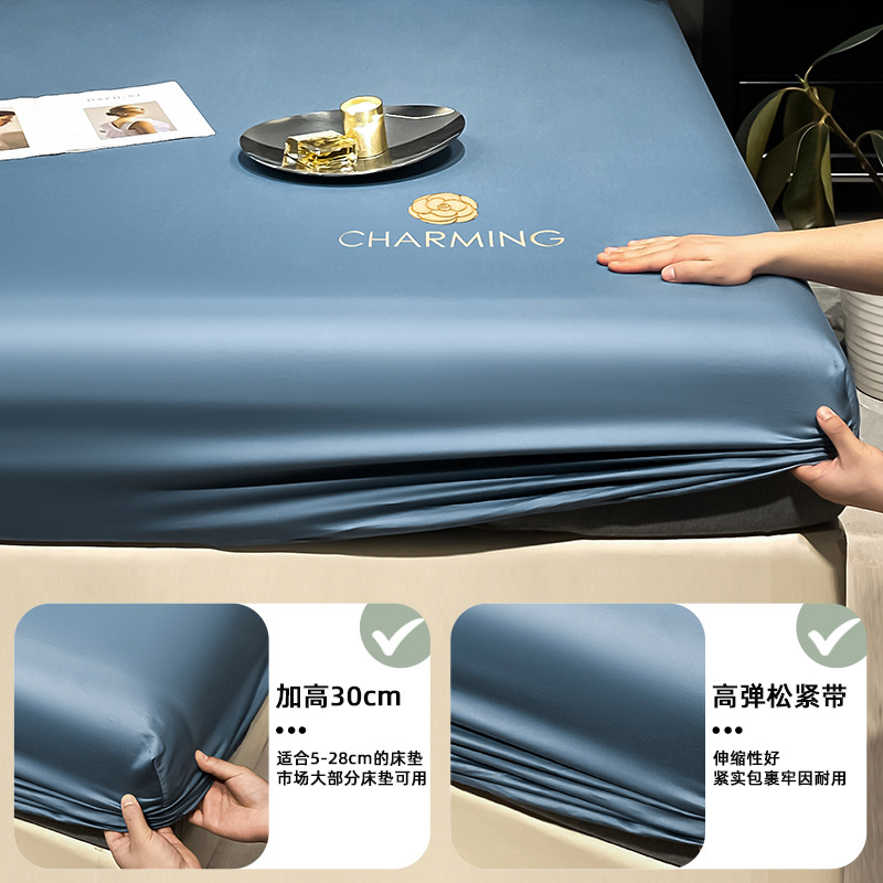 Colcha de cama de seda de hielo de una sola pieza, funda de cama fresca de verano, funda de cama todo incluido, funda protectora de colchón de sábana 2025 nuevo