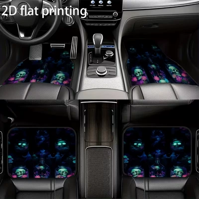 Cross-Border Hot-Selling Halloween Dirt-Resistant Car Floor Mats, Dust-Removing and Mud-Scraping Wire Loop Mats, Thickened and Non-Slip, Can Be Cut and Sold Wholesale