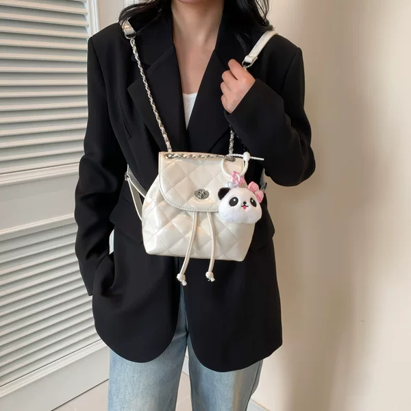 Diamond Embroidery Backpack for Women 2026 New Trendy Fashion Backpack Versatile Chain Bucket Bag Travel Bag