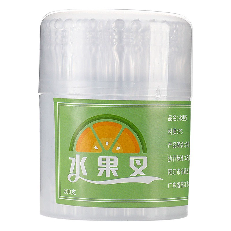 200 шт 1 коробка фруктовых вилок бамбуковые узоры одноразовые многофункциональные бытовые прозрачные пирожные