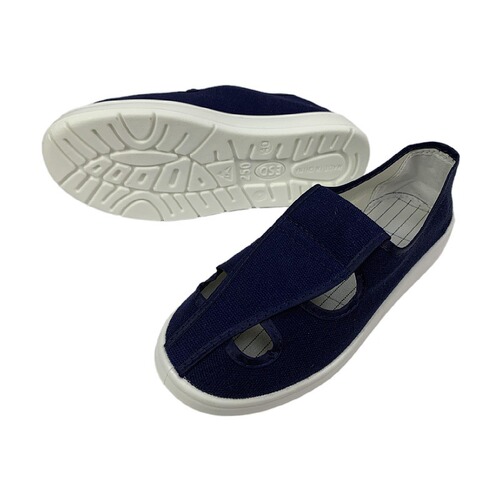 Anti-static shoes with four eyes, thickened soft bottom, breathable and clean SPU work dust-free slippers PVC four-hole white shoes 