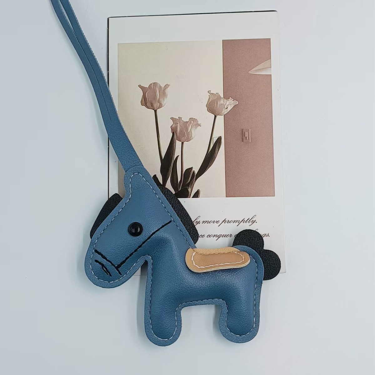 Transfronterizos pu cuero pony colgantes bolsos de bolsa pony lindo correa tendencia llaveros de automóviles bolsa colgante al por mayor