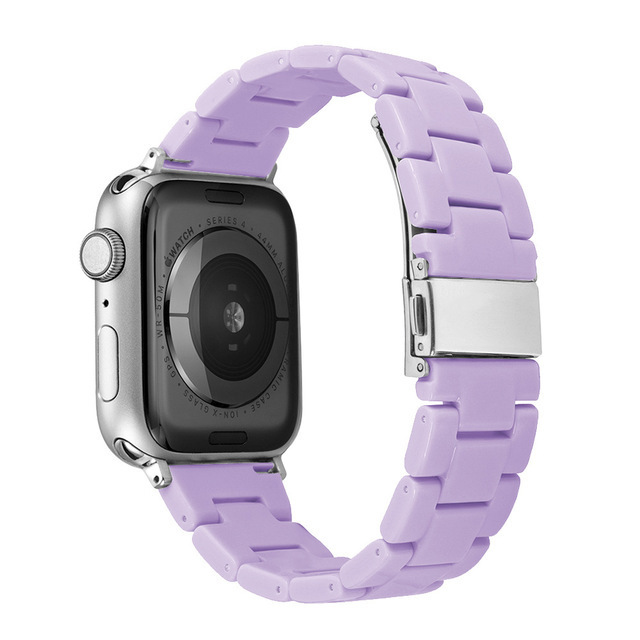 Aplicable a Huawei Samsung tres correa de reloj de plástico arco iris sólido correa de reloj de plástico Apple iwatch