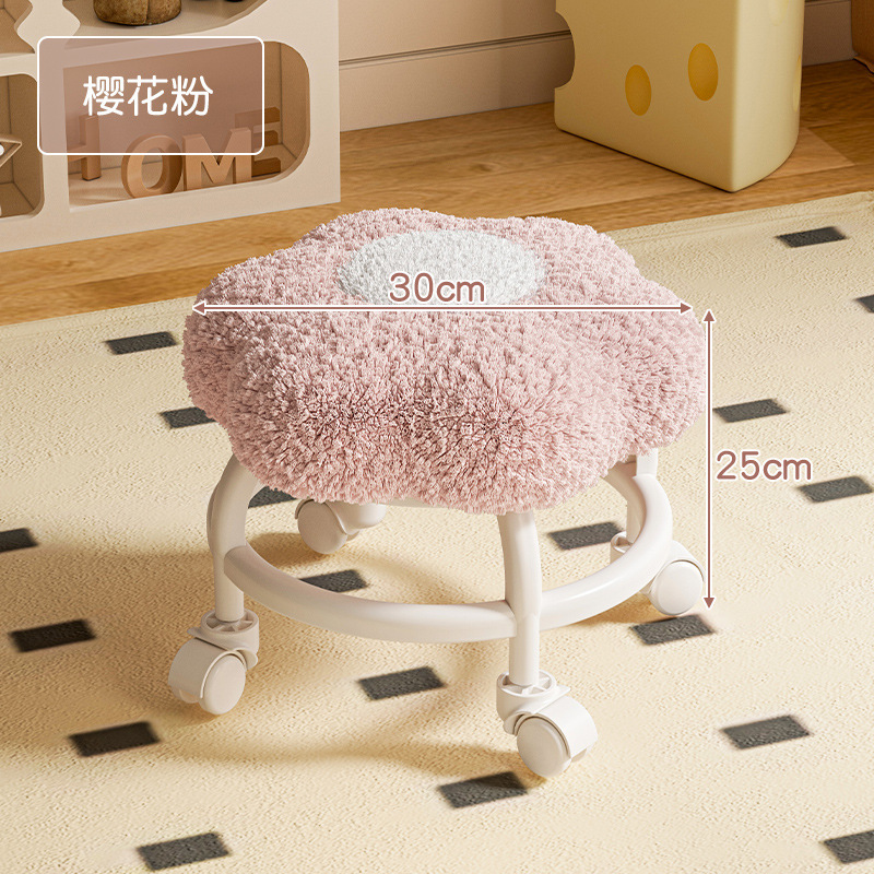 Rueda universal taburete pequeño polea taburete bajo sala de estar móvil sofá taburete mesa de centro taburete paquete blando taburete bajo taburete para cambiar zapatos en la puerta