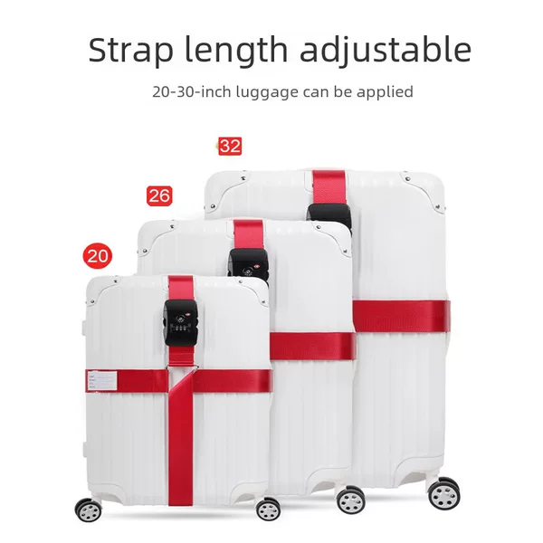 Travel abroad suitcase binding belt cross luggage belt tsa customs lock shipping code packaging belt reinforcement binding belt