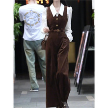 深圳南油秋装女2025年新款白色衬衫连体裤裤套装高级感穿搭一整套