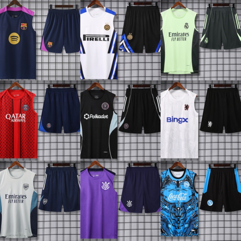 Cross-Border Wholesale 2526 Season New Jersey Training Suit Vest Suit Real Madrid Chelsea Barcelona Football Suit