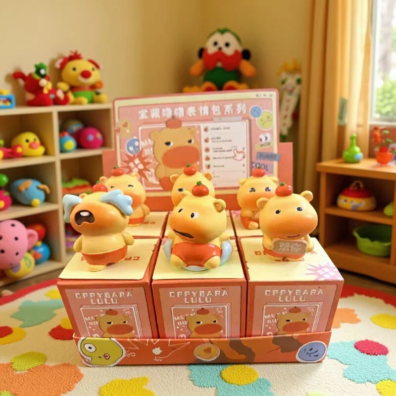 Capybara Lulu Doll Blind Box Cute Handmade Figurine Desktop Decoration Quirky Anime Children's Birthday Gift
