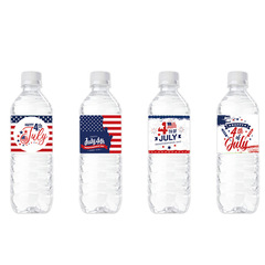 Cross-border USA Independence Day Party Decor Waterproof Colorful Bottle Stickers New Product USA Bottle Labels 24pcs Sticker Wholesale