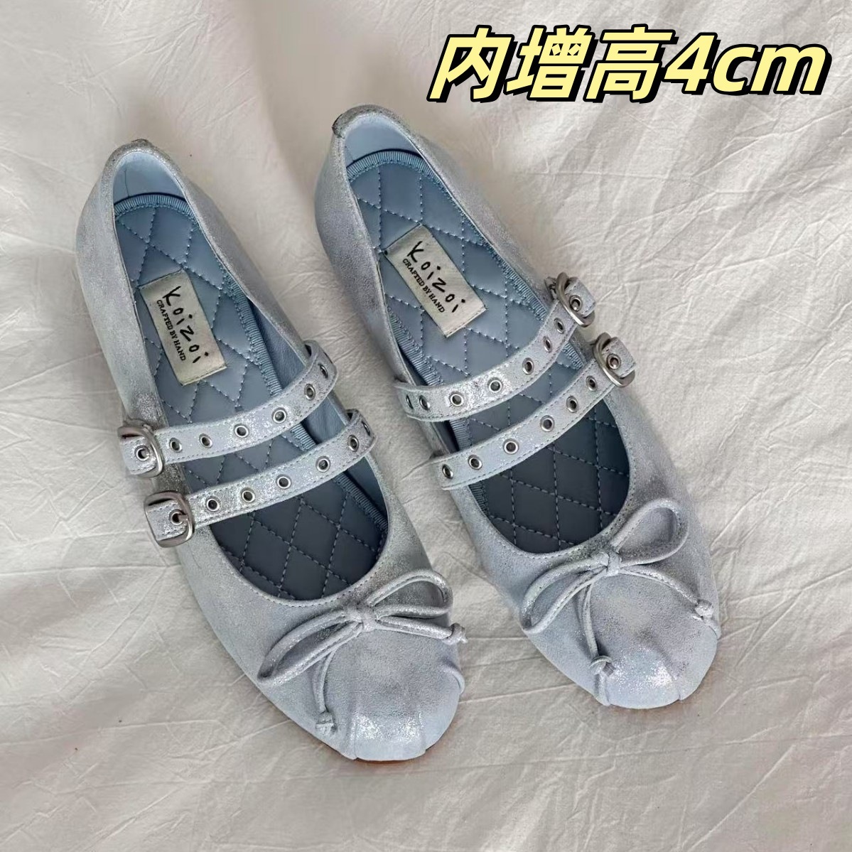 양가죽 버전 ~ 프랑스 우아한 정품 가죽 활 메리 제인 신발 복고풍 더블 버클 높이 얕은 입 발레 신발