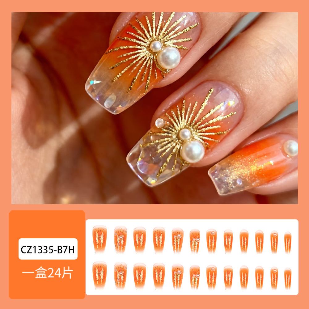 Venta caliente en Europa y América, parche de uñas dulce y fresco con incrustaciones de diamantes, uñas postizas de comercio exterior desmontables, piezas de uñas de uso transfronterizo terminadas image 13